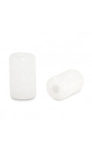 Tube natural stone bead 6x3mm Milky Quartz White Opal